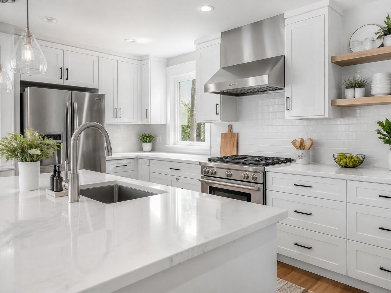 Sparkling clean modern kitchen after a deep clean